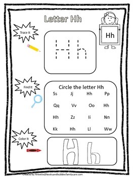 letter h tracing teaching resources teachers pay teachers