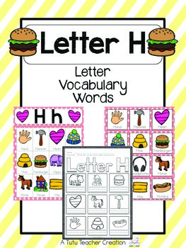 Letter H Vocabulary Cards by The Tutu Teacher | TPT