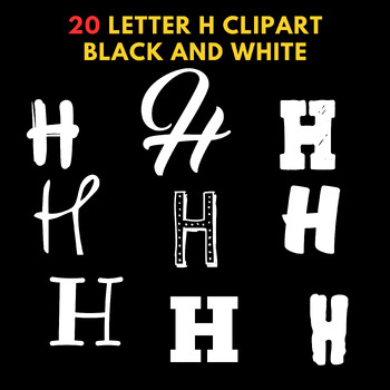 Preview of Letter H clipart black and white