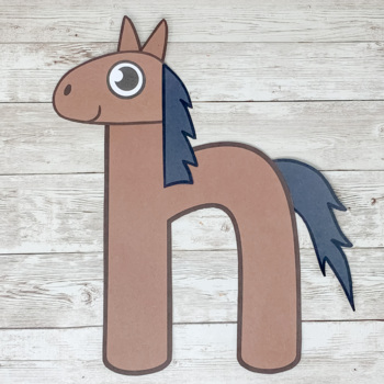 Letter H craft Alphabet crafts Lowercase letter craft Horse craft