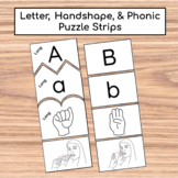 Letter, Handshape, & Visual Phonic Puzzle Strips