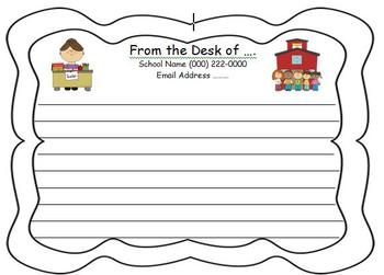 Letter Head Teacher Stationary Notes To Parents By Tina Vitolo Tpt