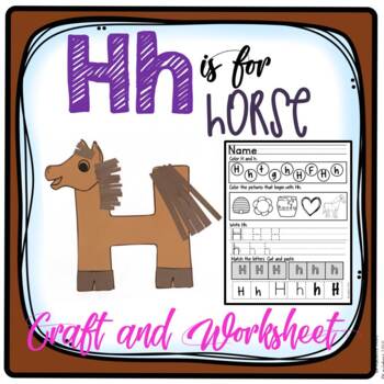Letter H Craft: Alphabet Craft, Hh Craft, H is for Horse Craft & Worksheet