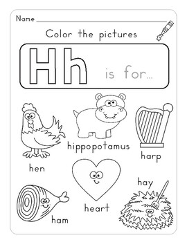 Letter Hh... Letter of the Week Activity Worksheets by MaQ Tono | TpT