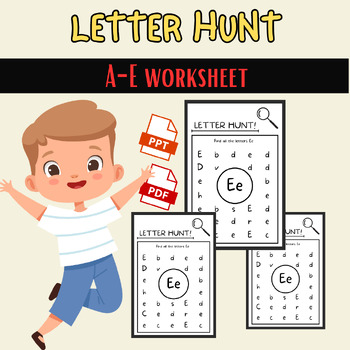 Preview of Letter Hunt A To E | Fun Alphabet Activity for Preschool and Kindergarten