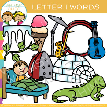 Letter I Clip Art { Alphabet Beginning Sounds Clip Art} by Whimsy Clips