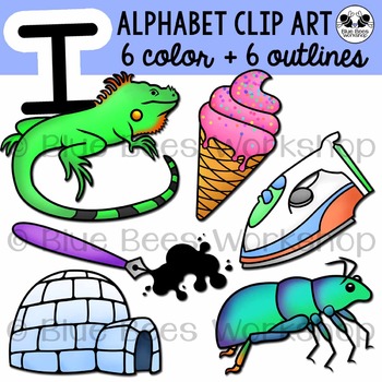 Letter I Clip Art Alphabet / Beginning Sound I by Blue Bees Workshop