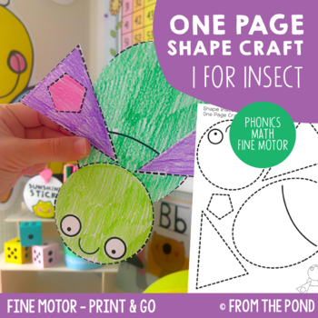 Preview of Letter I Craft Activity - 2D Shape Insect