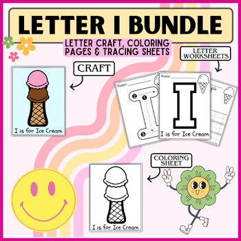 Preview of Letter I Craft // Letter I worksheets // Letter I coloring sheet