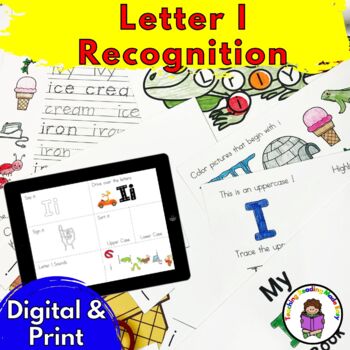 Preview of Letter I Worksheets for Letter Sound Recognition | Print and Digital Bundle