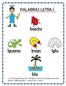 Letter I in Spanish / Letra I en Español by Bilingual Universe Resources