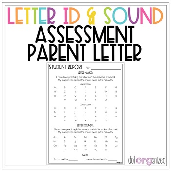 Preview of Letter ID and Letter Sound Assessment Parent Letter