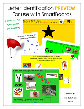 Preview of Letter Identification Activities for SmartBoard