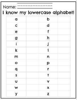 Letter Identification Assessment Page by Mrs Allys Avenue | TPT