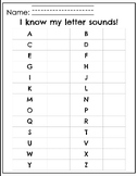 Letter Identification Assessment Page