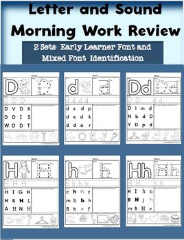 Preview of Letter Identification, Beginning Sound, and Handwriting Morning Review Work