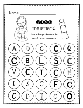 Alphabet Letter Identification: Bingo Dauber Pages by Angelina Kelly
