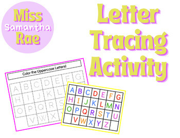 Preview of Letter Identification | Color Tracing Center Activity | Editable