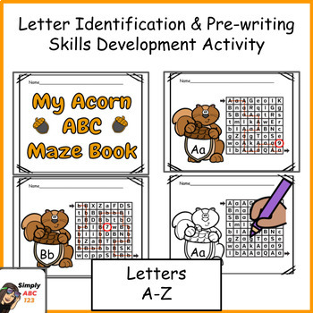 Preview of Letter Identification & Pre-writing Skills Development Activity Book - Acorn