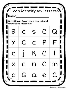 Letter Identification Worksheet Packet by Blauvelt Babbles | TPT