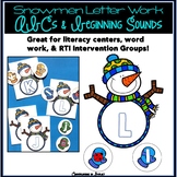 Letter Identification and Beginning Sounds Winter Snowman 