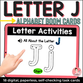 Letter J Alphabet Activities | Digital Task Cards with Boo