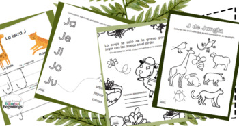 Preview of Letter J Printables in Spanish