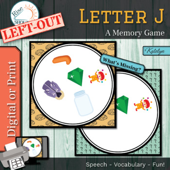 Letter J Sound Left Out A Memory Game By Rise And Shout Tpt