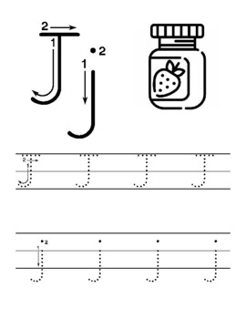 letter j tracing worksheets by owl school studio tpt