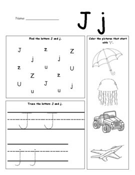 letter j worksheet by alison williams teachers pay teachers