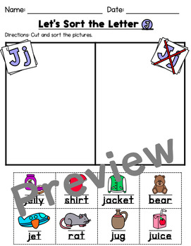 letter j worksheets by kindergarten swag teachers pay