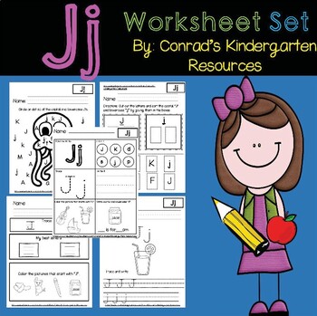 letter j worksheets by conrads kindergarten resources tpt