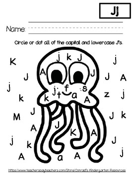 letter j worksheets by conrads kindergarten resources tpt