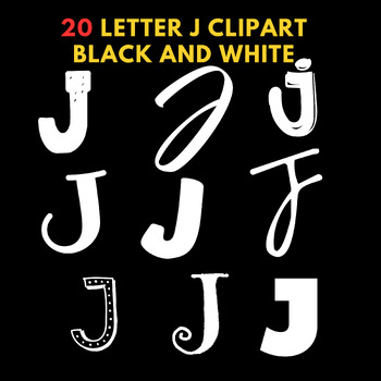Preview of Letter J clipart black and white