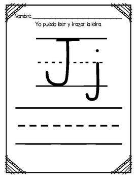 Spanish Alphabet Letter J by ESL VILLAGE | TPT