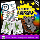Letter K Alphabet Flip Book and STEM Mats | Interactive No