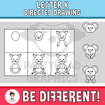 Letter K Clipart Directed Drawing Back To School by PartyHead Graphics