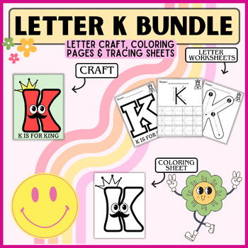 Preview of Letter K Craft // Letter K worksheets // Letter K coloring sheet