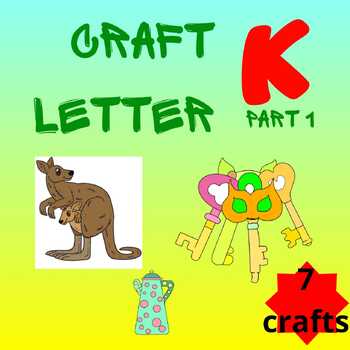 Preview of Letter K Crafts And Coloring Pages: Kangaroo, Keys, Knife, Kettle
