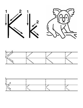 letter k tracing worksheets by owl school studio tpt
