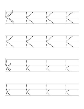 Letter K Tracing Worksheets by Owl School Studio | TPT