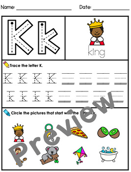 letter k worksheets by kindergarten swag teachers pay teachers