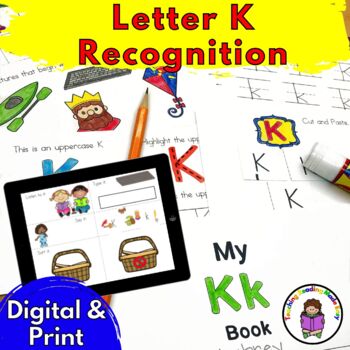 Preview of Letter K Worksheets for Letter Sound Recognition | Print and Digital Bundle