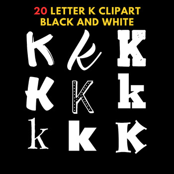 Preview of Letter K clipart black and white