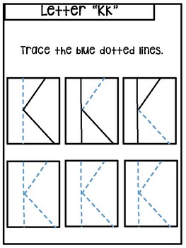 letter k worksheet trace and write printable by shine earlyed tpt