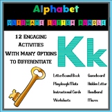 Letter K Identification, Writing, and Sounds: Books, Cente
