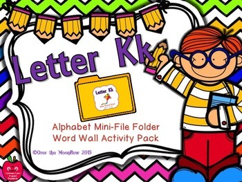 Preview of Letter Kk Mini-File Folder Word Wall Activity Pack