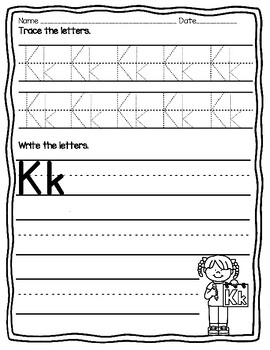 Letter Kk Phonics and Phonemic Awareness No Prep Practice Pages | TPT