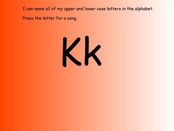 Preview of Letter Kk smartboard activities with sight words and nonsense word fluency