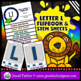 Letter L Alphabet Flip Book and STEM Mats | Interactive No